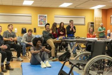 Students in Physical Therapy Lab 0555